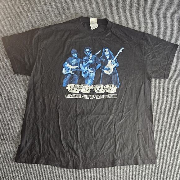 Vintage G3 03 Joe Satriani Steve Vai Yngwie Shirt Mens XL Black Tour 2000s - Picture 1 of 11